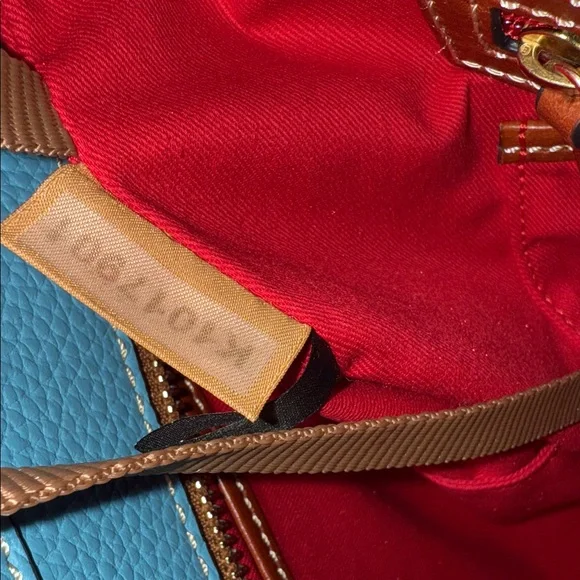 Dooney & Bourke Blue & Tan Leather Tote Bag LIKE NEW - Picture 8 of 15